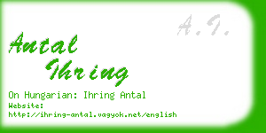 antal ihring business card